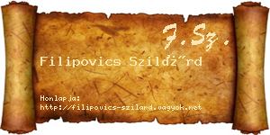 Filipovics Szilárd névjegykártya
