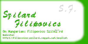 szilard filipovics business card